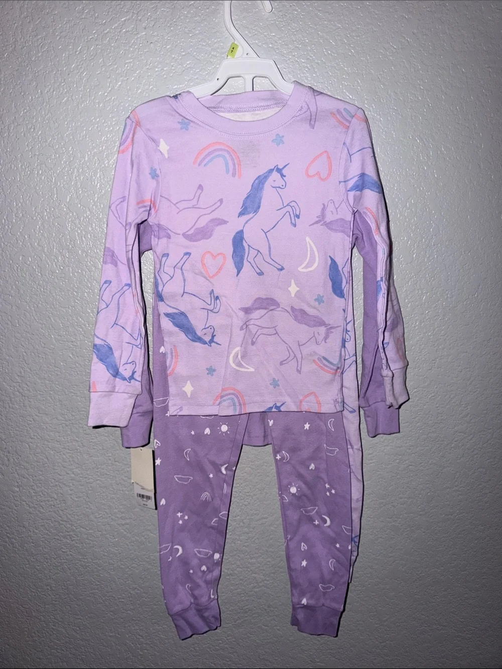 Carter's Lavender Unicorn Pajama Set with Pastel Accents